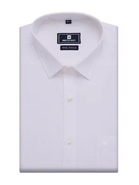 Mens Wrinkle Free White Regular Fit Shirt Wrinkle Resistant