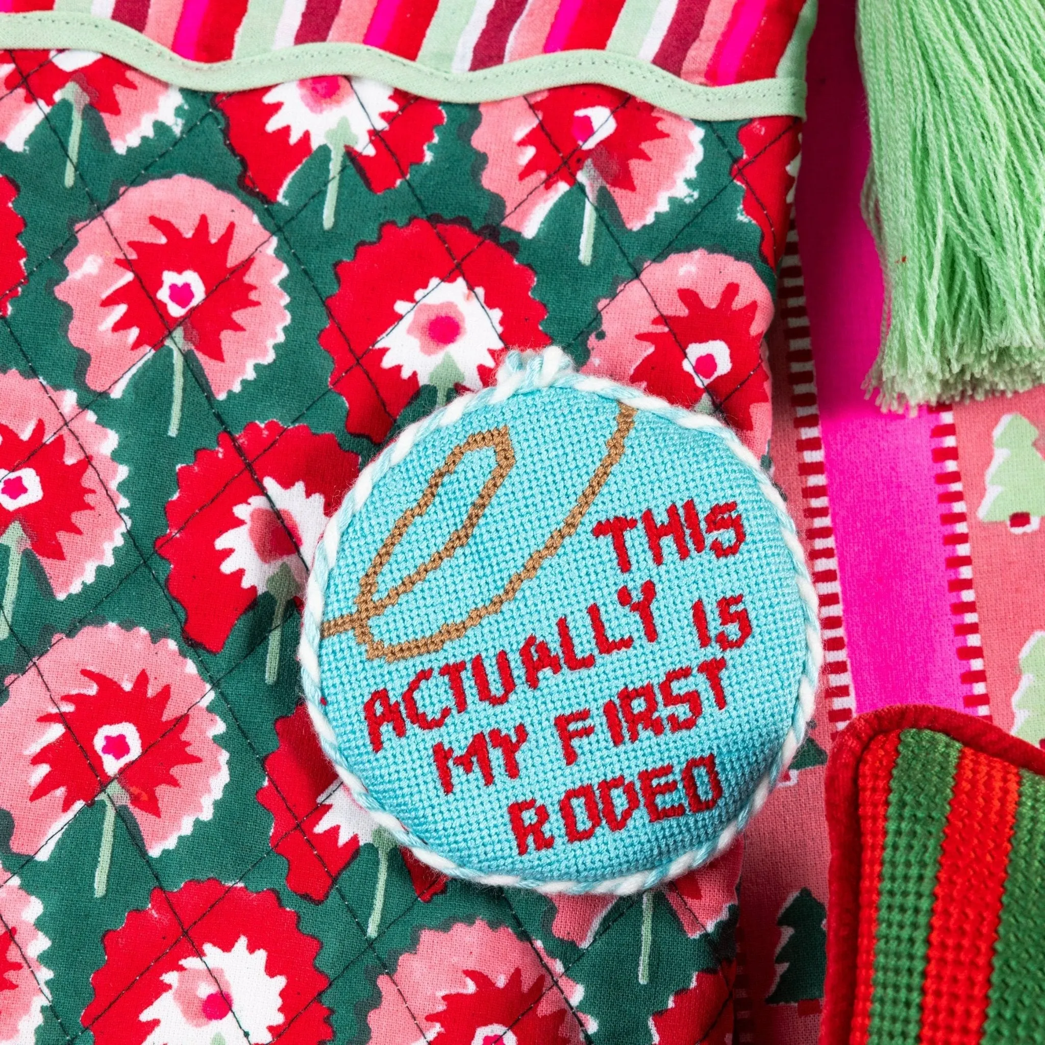 Needlepoint Ornament - First Rodeo