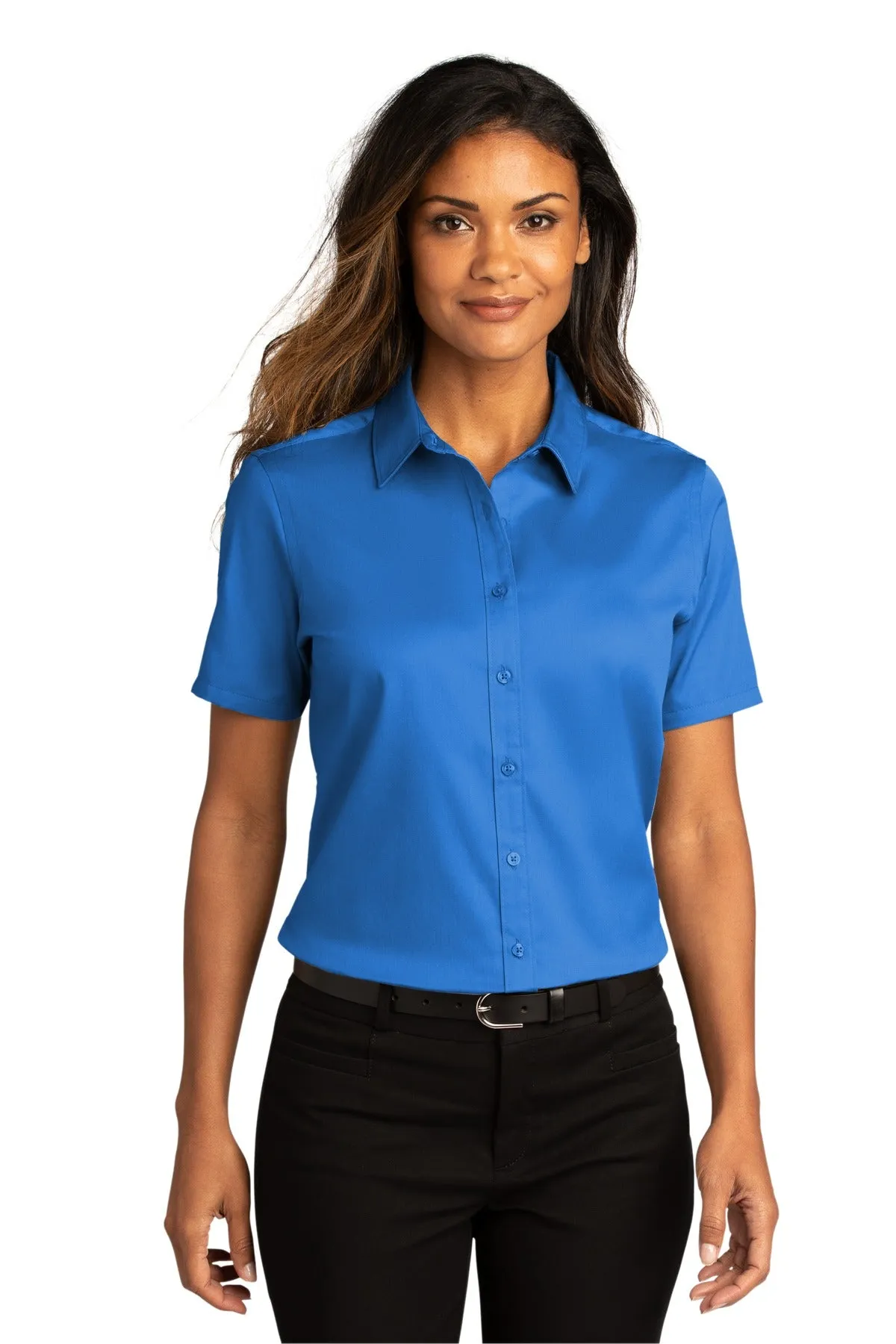 Port Authority Ladies Short Sleeve SuperPro React™Twill Shirt. LW809