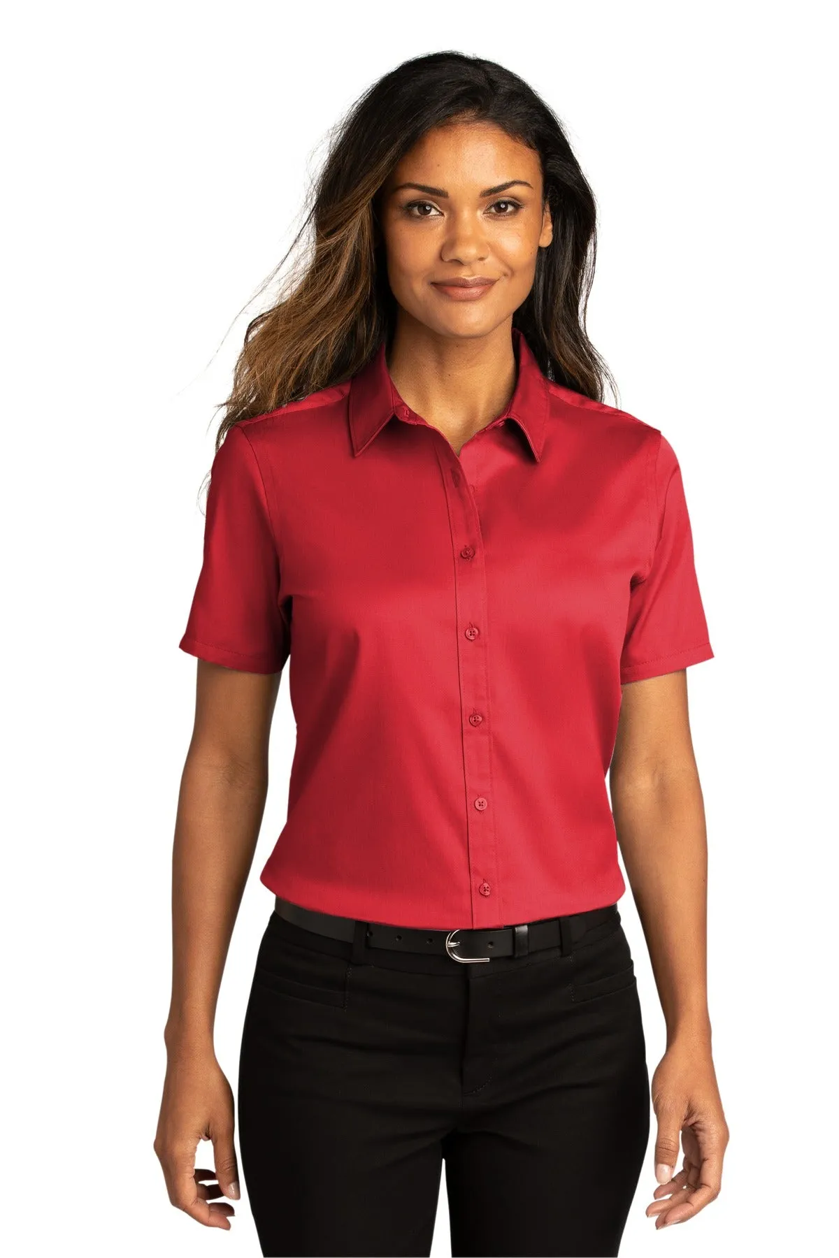 Port Authority Ladies Short Sleeve SuperPro React™Twill Shirt. LW809