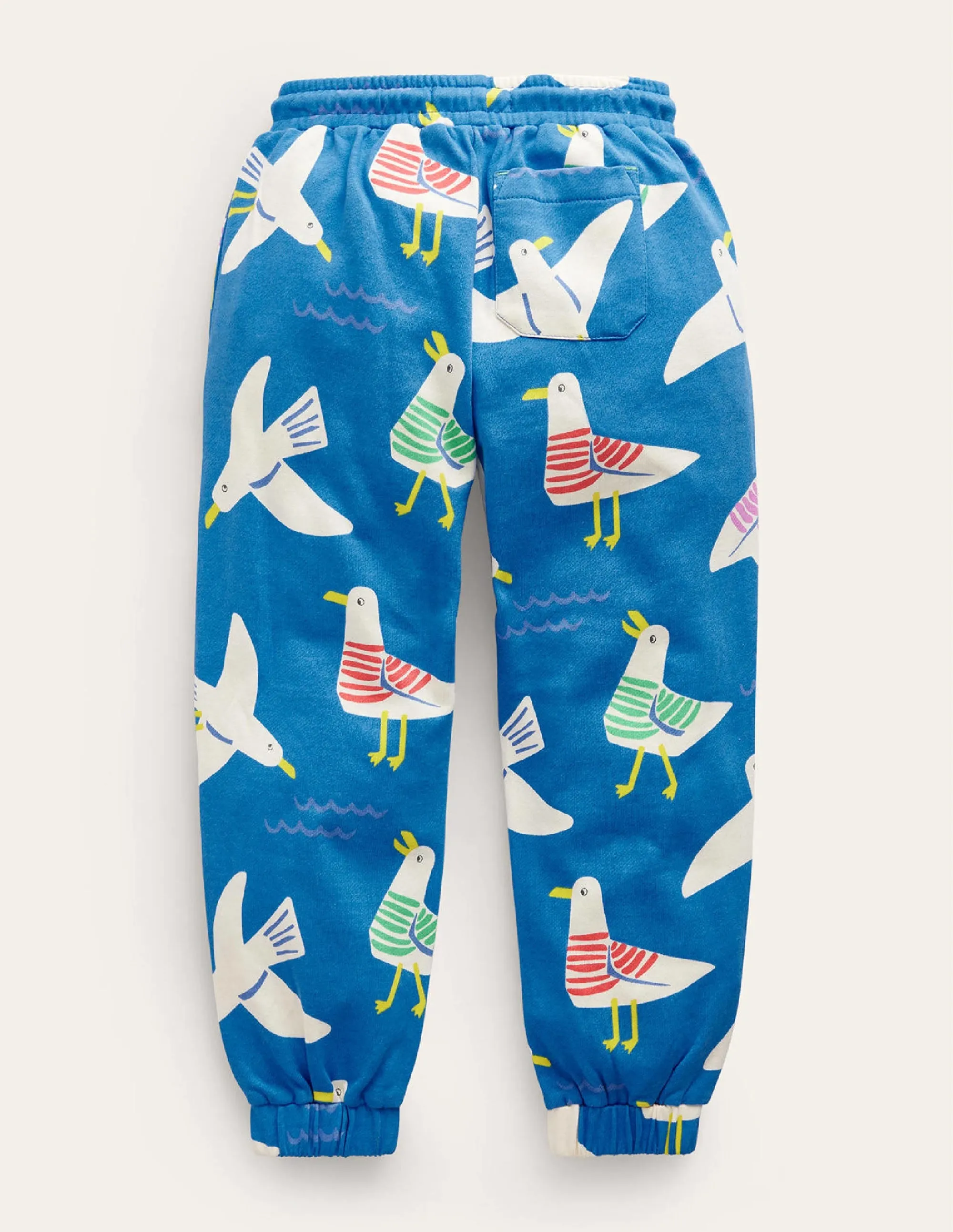 Printed Cosy Relaxed Joggers-Directoire Blue Seagulls