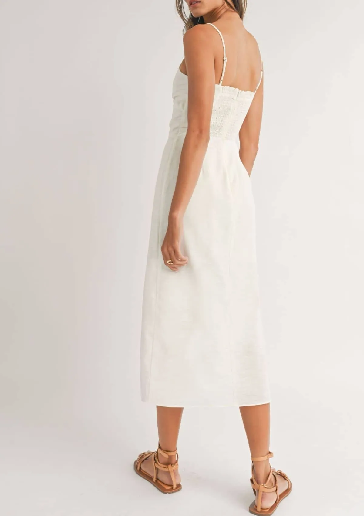 Roam Around Cutout Midi Dress - White