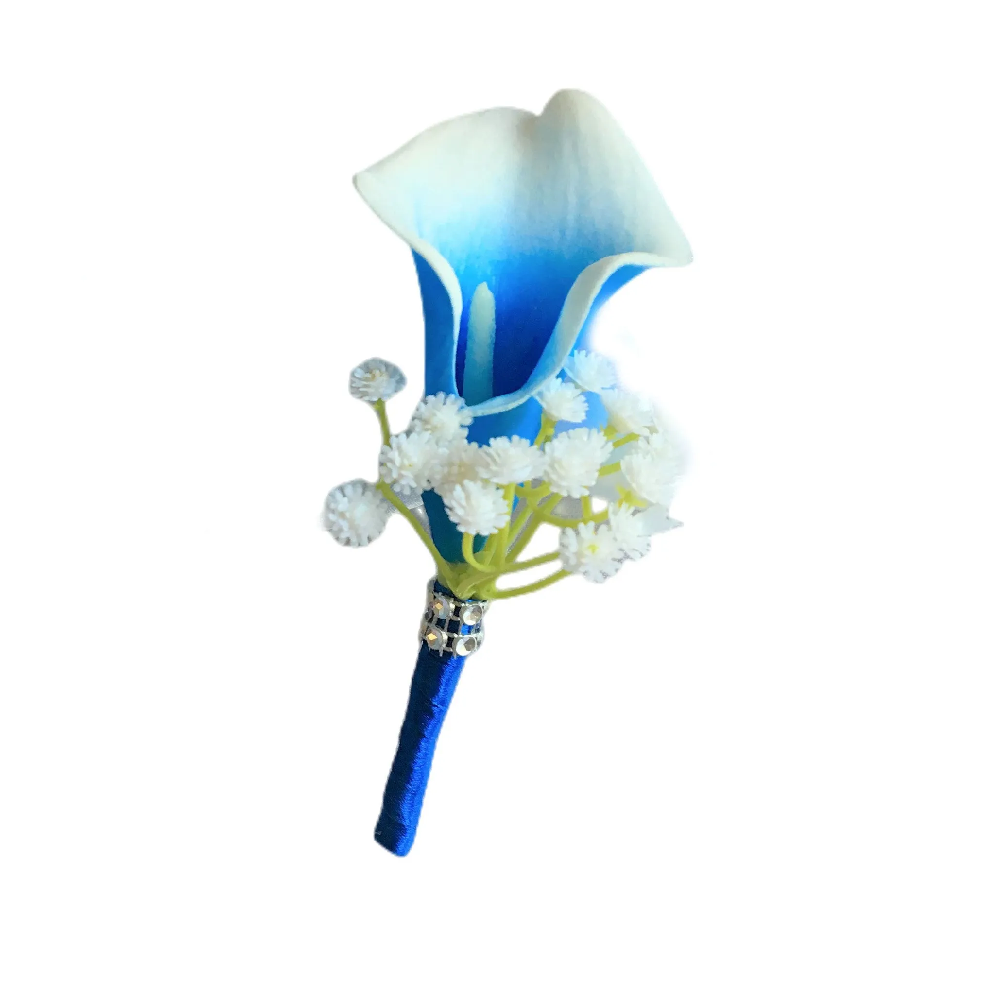 Royal Blue Calla Lily Corsage Boutonniere