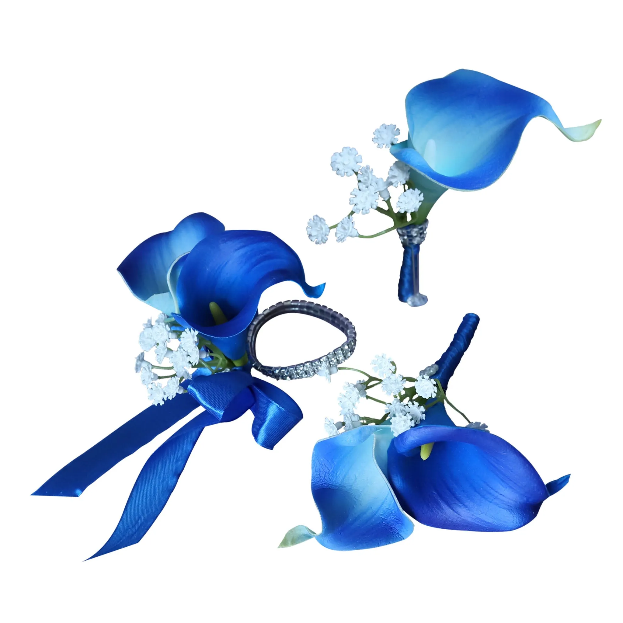 Royal Blue Calla Lily Corsage Boutonniere