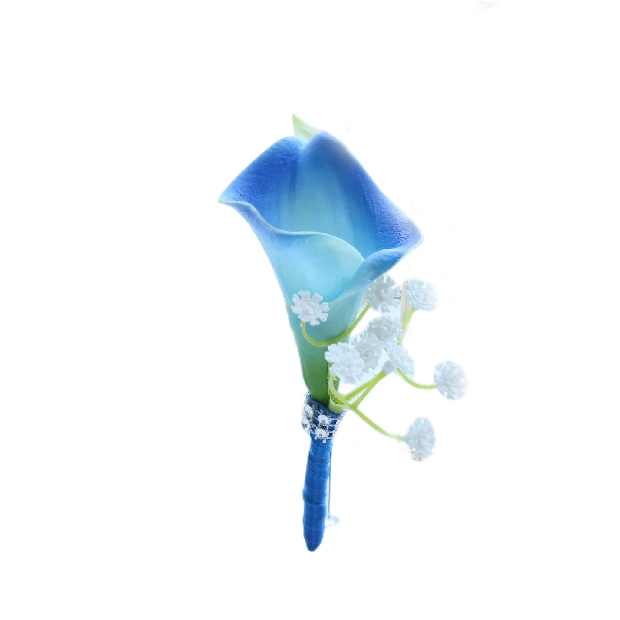 Royal Blue Calla Lily Corsage Boutonniere