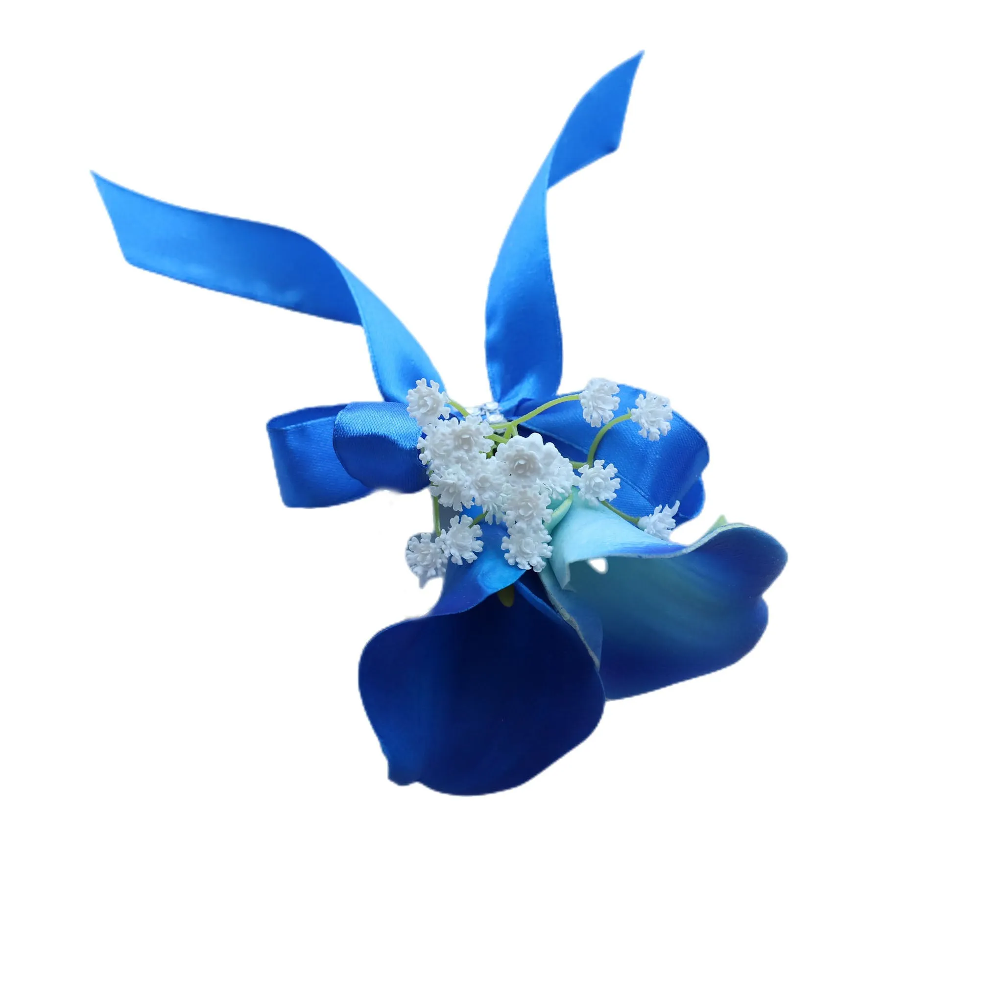 Royal Blue Calla Lily Corsage Boutonniere