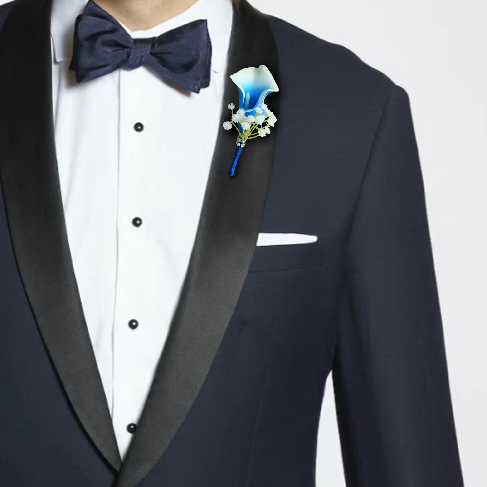 Royal Blue Calla Lily Corsage Boutonniere