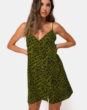 Sanna Slip Dress in Cheetah Khaki