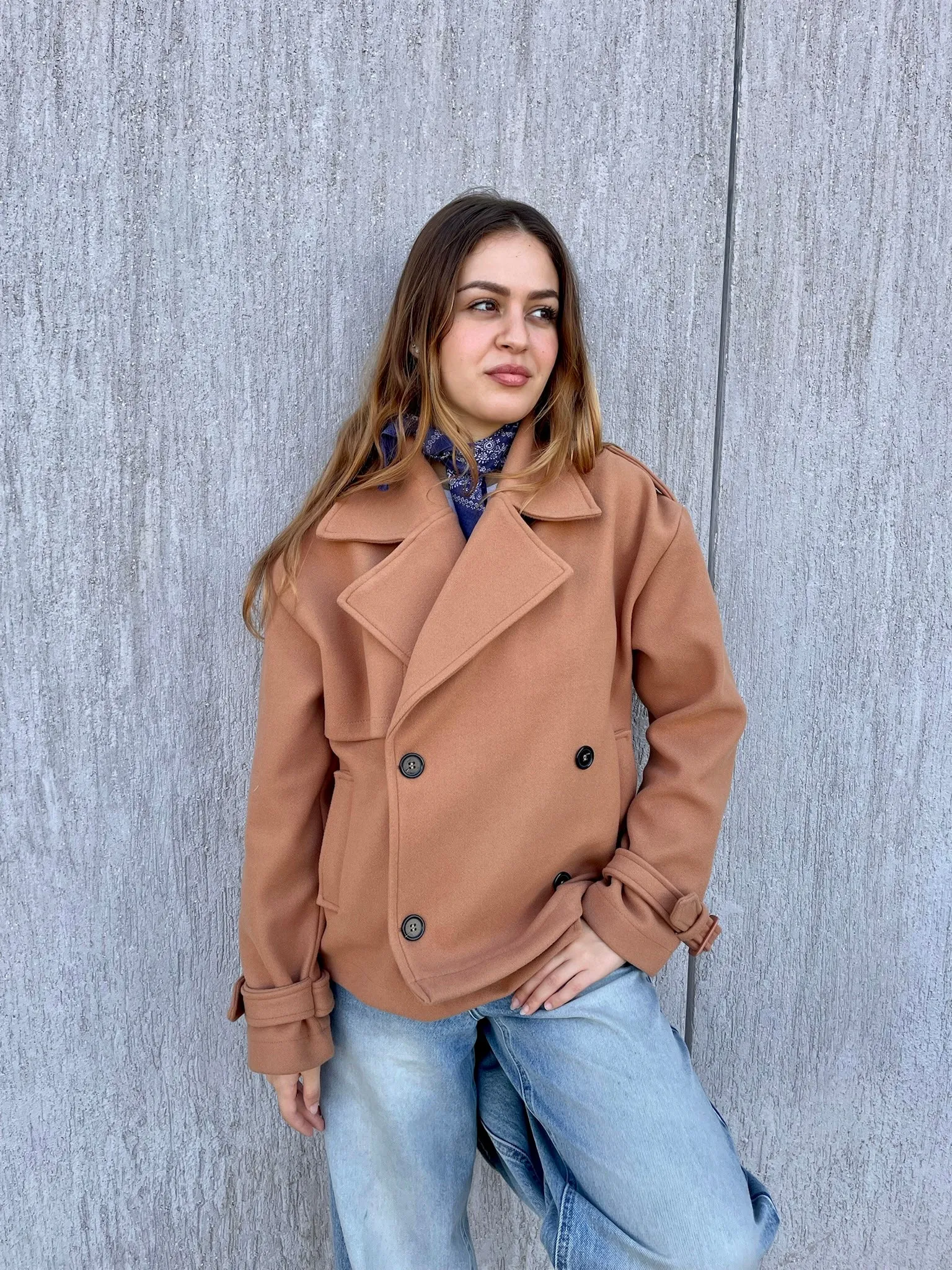 SHORT SOFT TRENCH COAT CAMEL