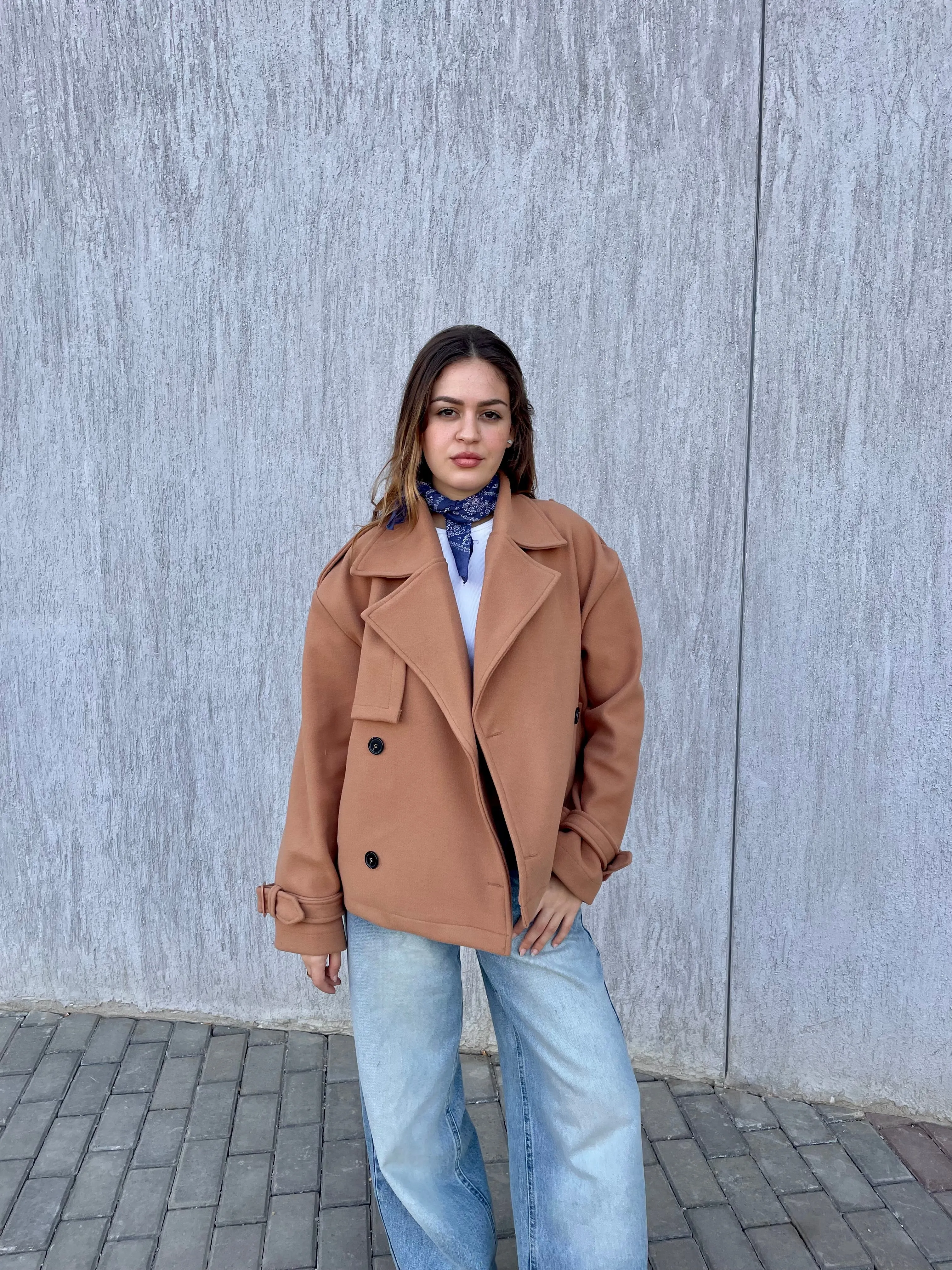 SHORT SOFT TRENCH COAT CAMEL