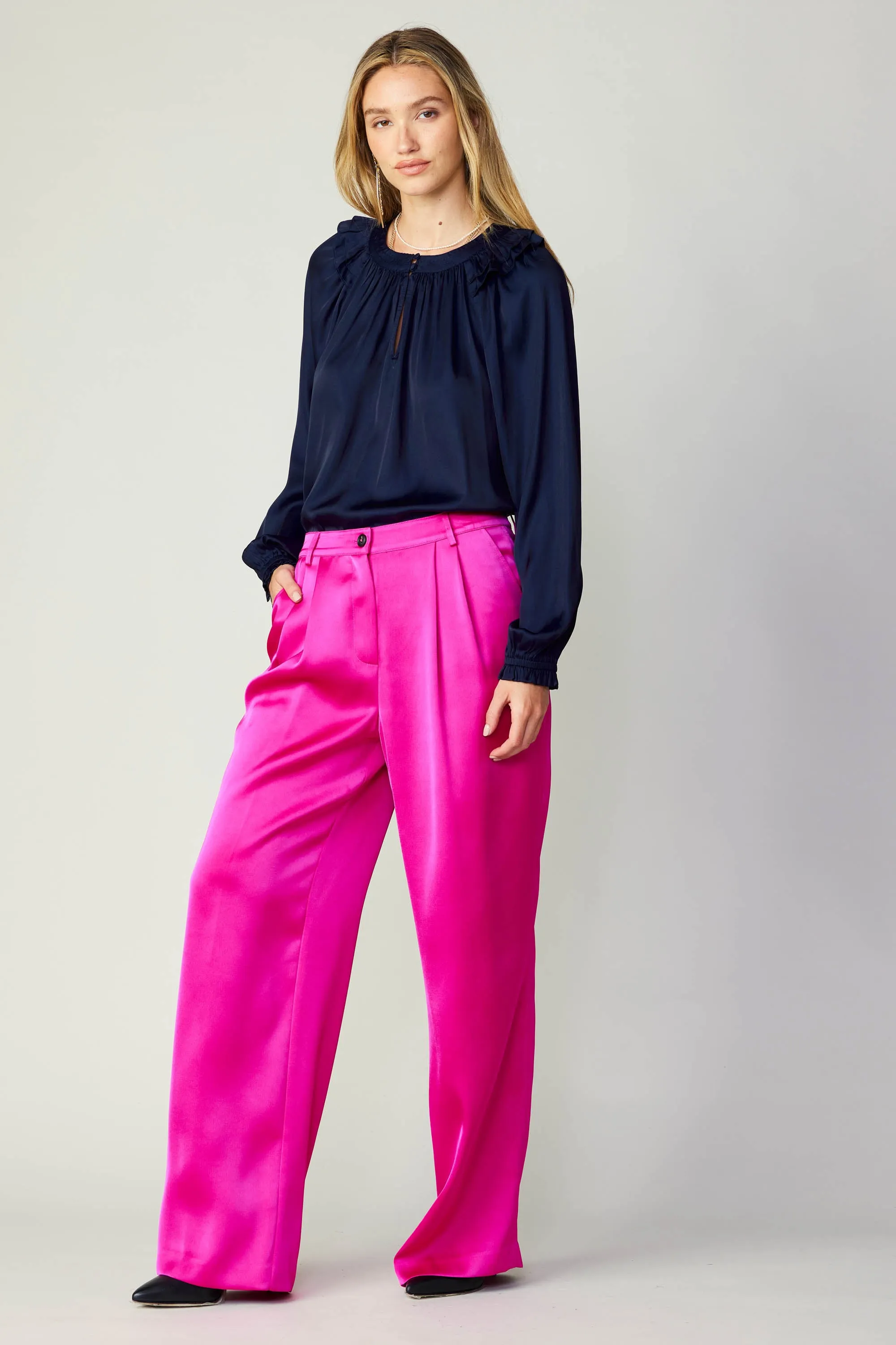 Silky Pintucked Trouser