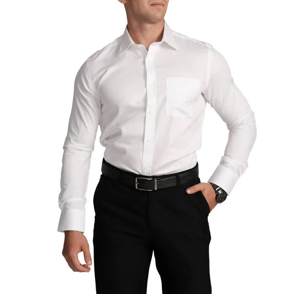 Slim Fit Full Sleeve Formal Core Shirt in Oxford Fabric-White