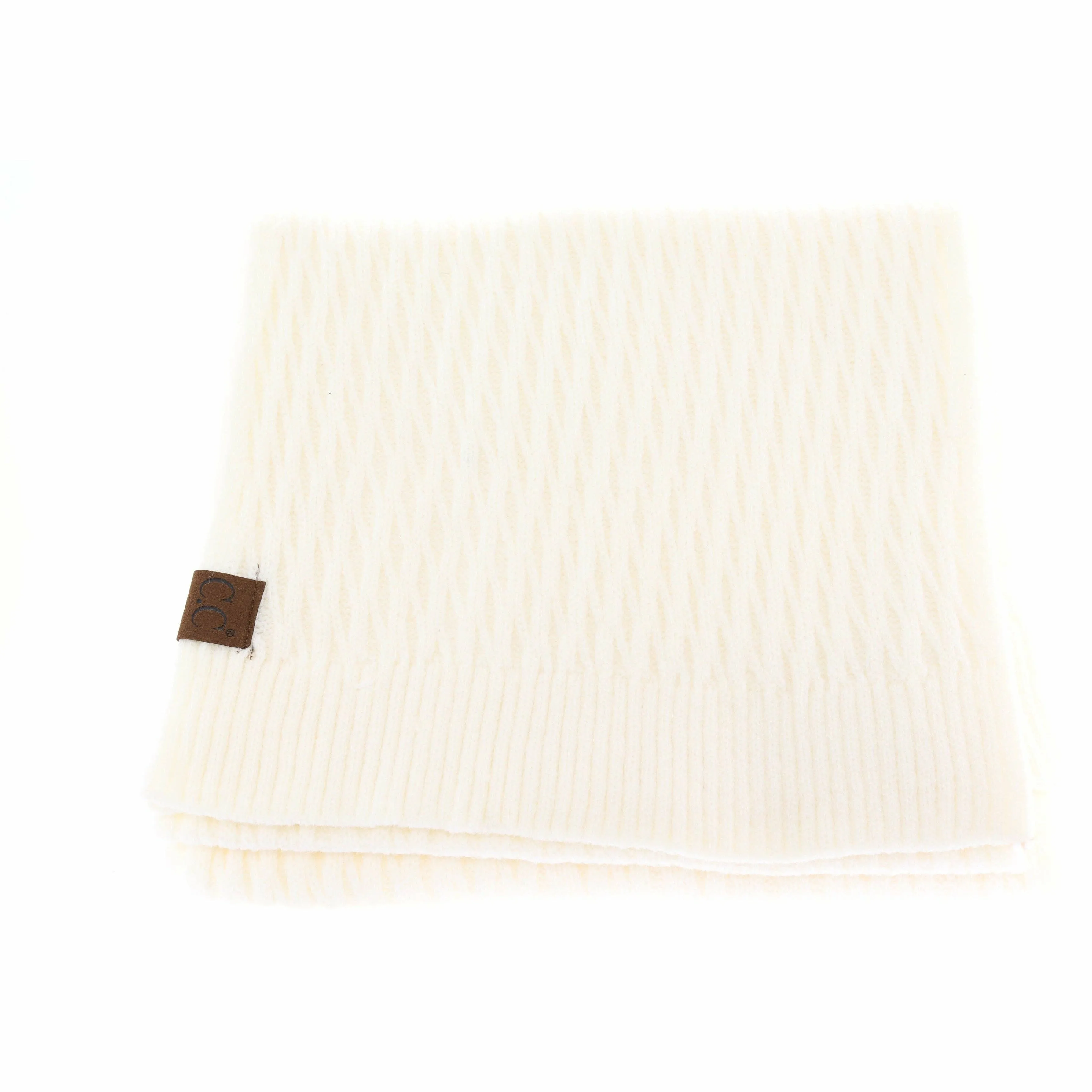 Solid Honey Comb Patterned Oblong C.C Scarf