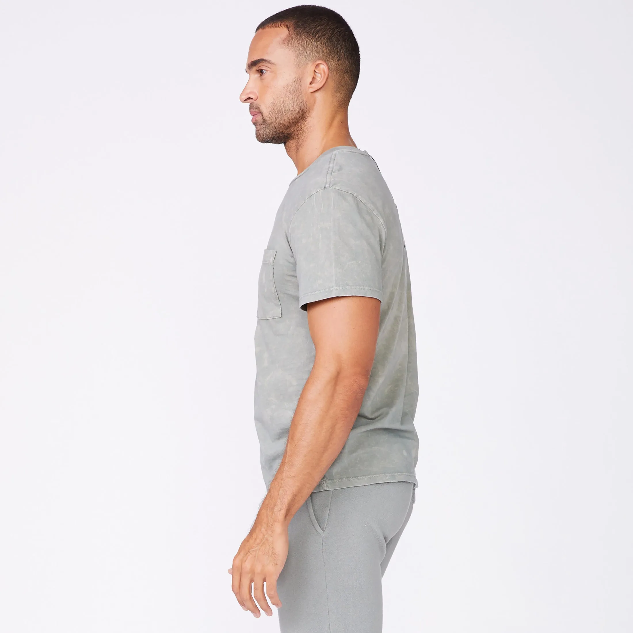 Stone Wash Relaxed Pocket Crew