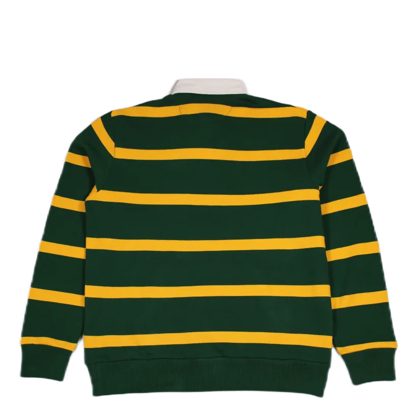 Striped Rugby Sweatshirt Grn/Gold