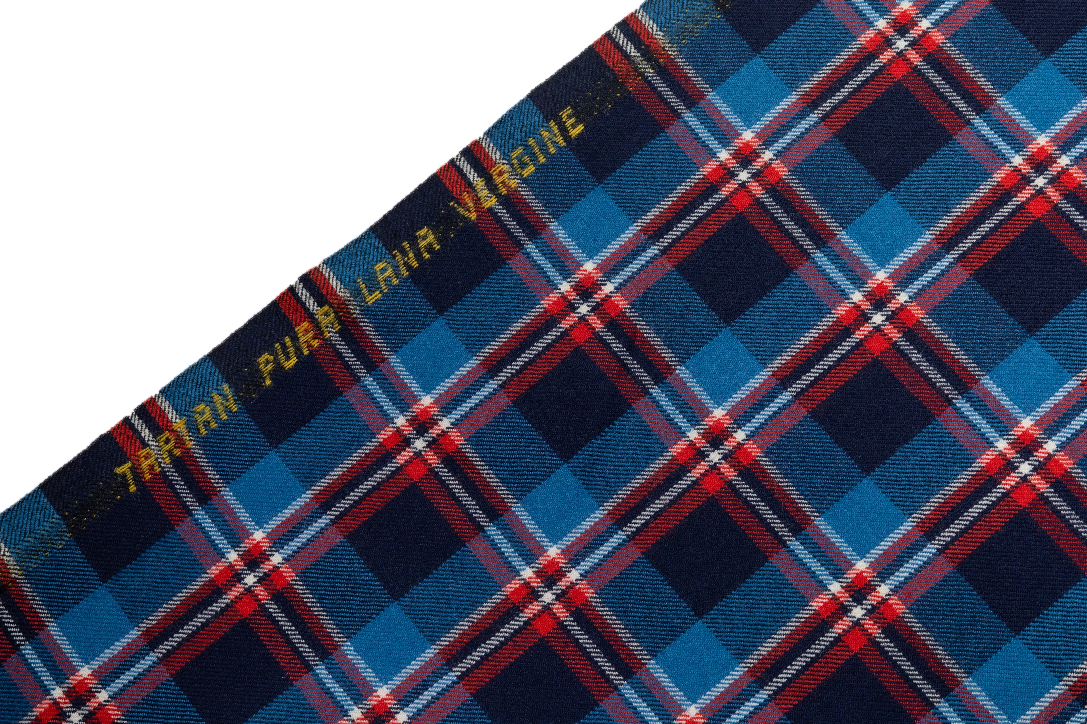 Tartan Italian Wool Suiting - Blue / Red