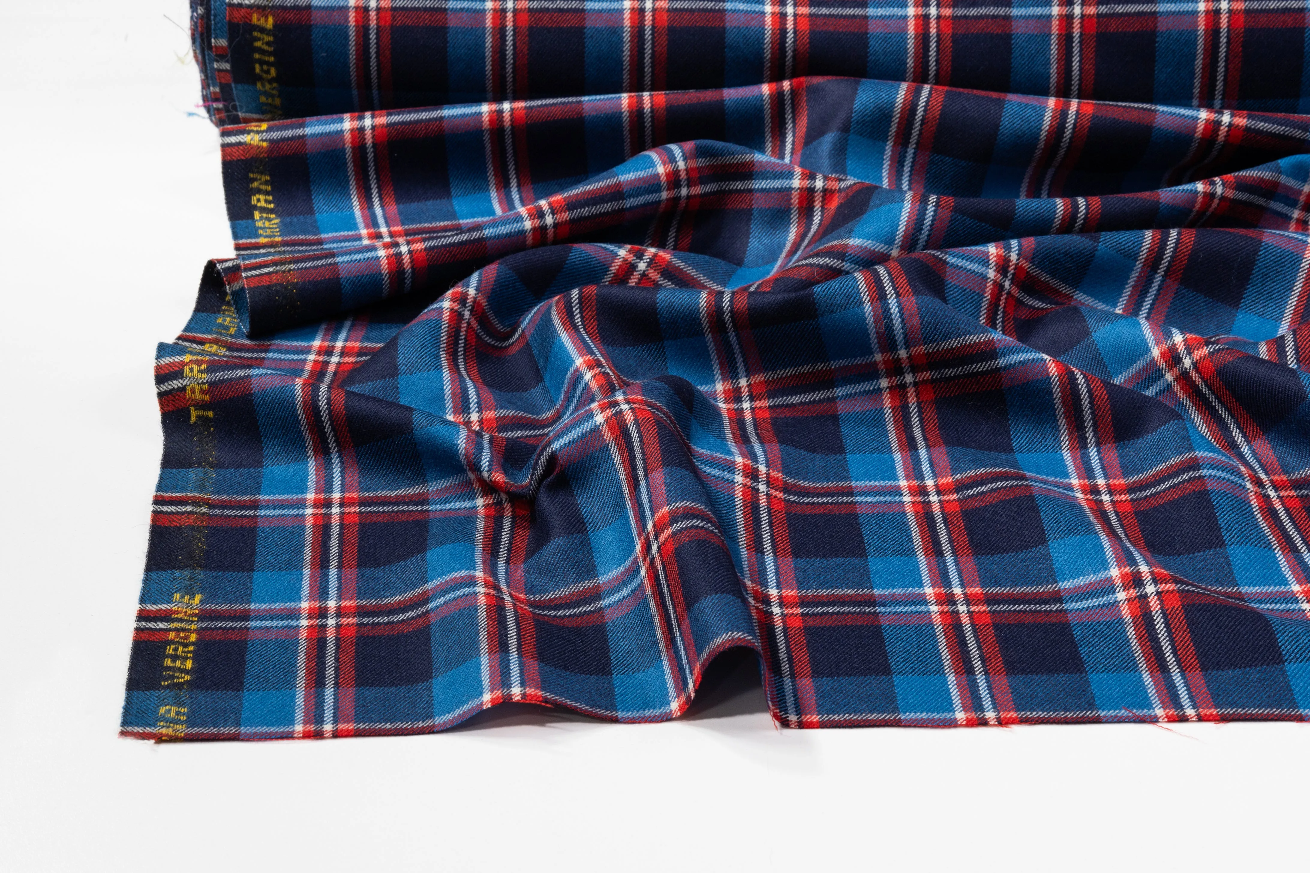 Tartan Italian Wool Suiting - Blue / Red