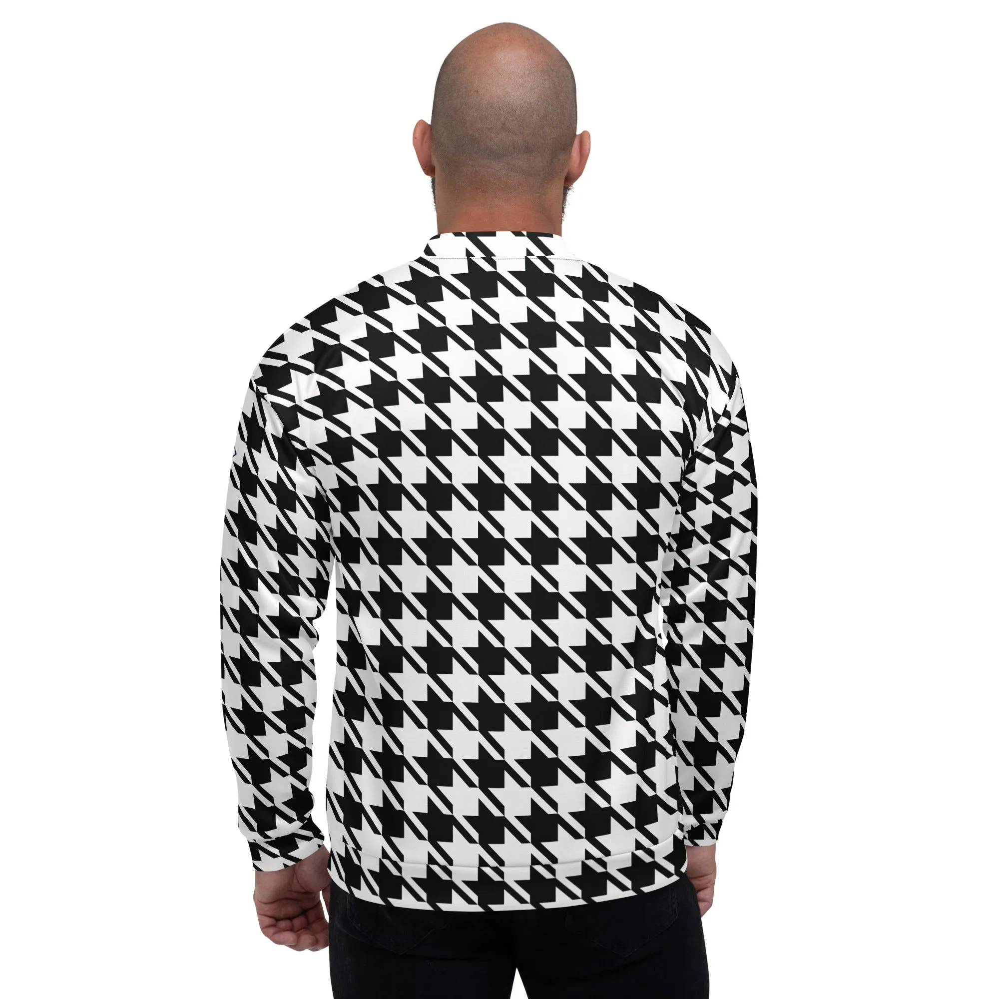 Timeless Elegance: Men's Classic Houndstooth Bomber 002