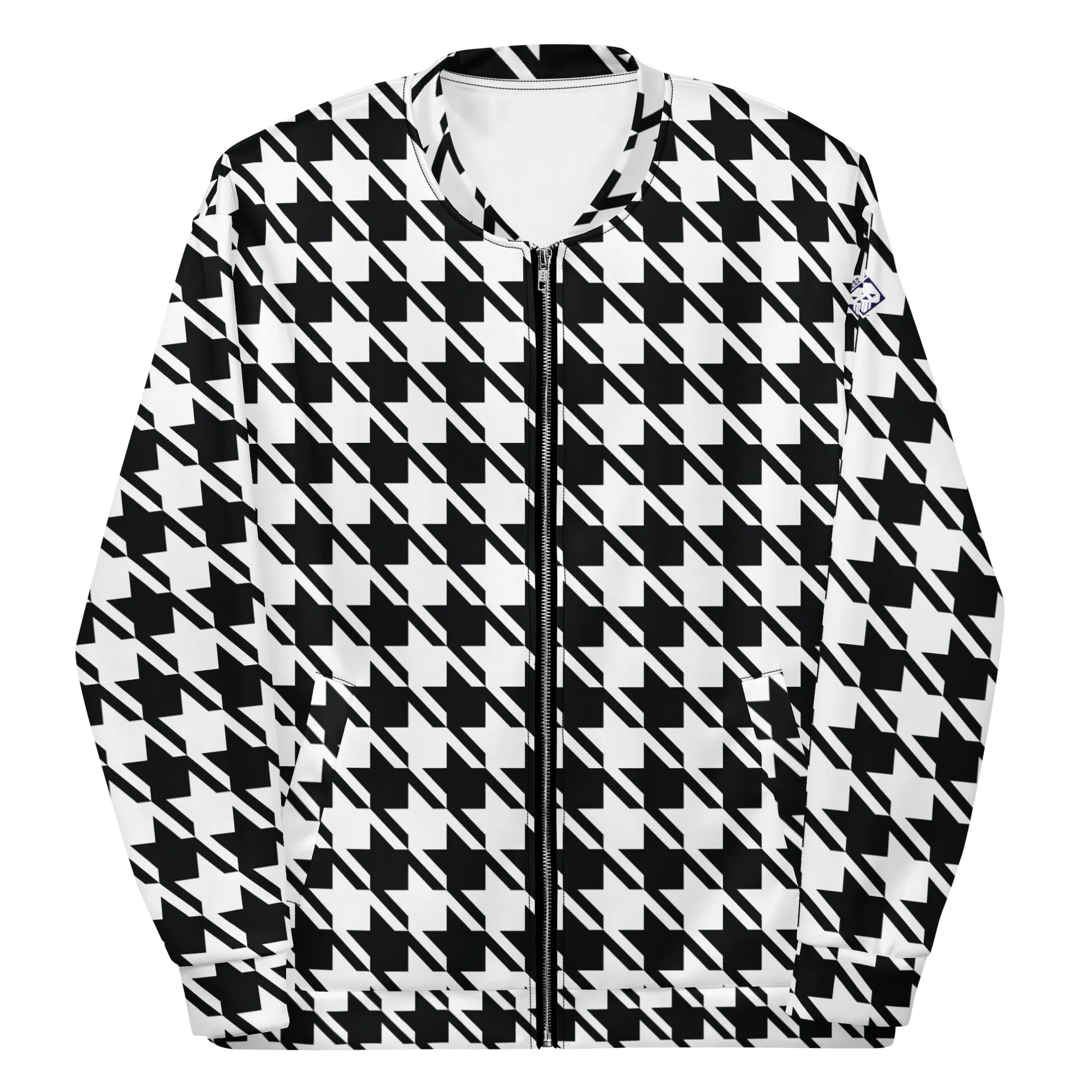 Timeless Elegance: Men's Classic Houndstooth Bomber 002