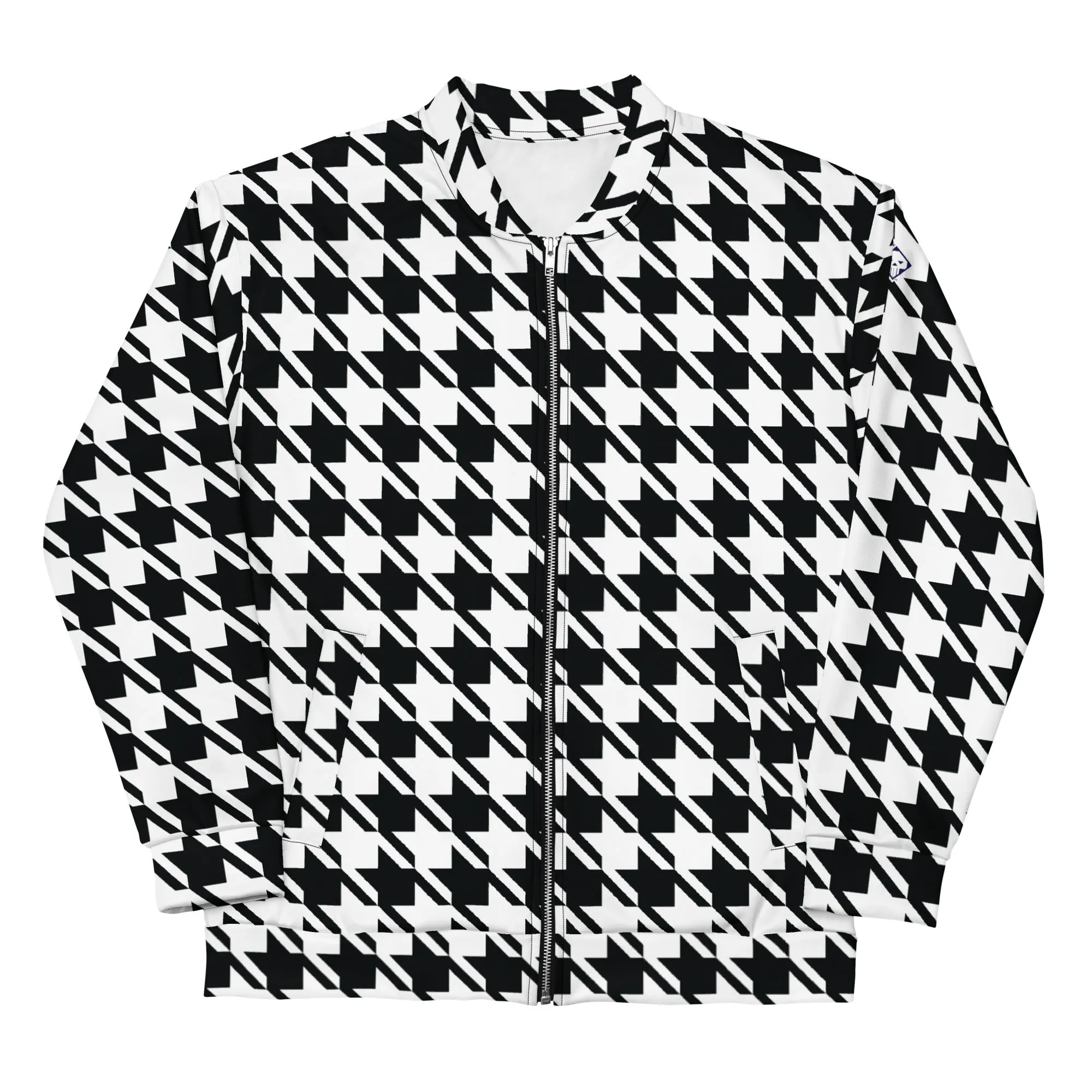 Timeless Elegance: Men's Classic Houndstooth Bomber 002