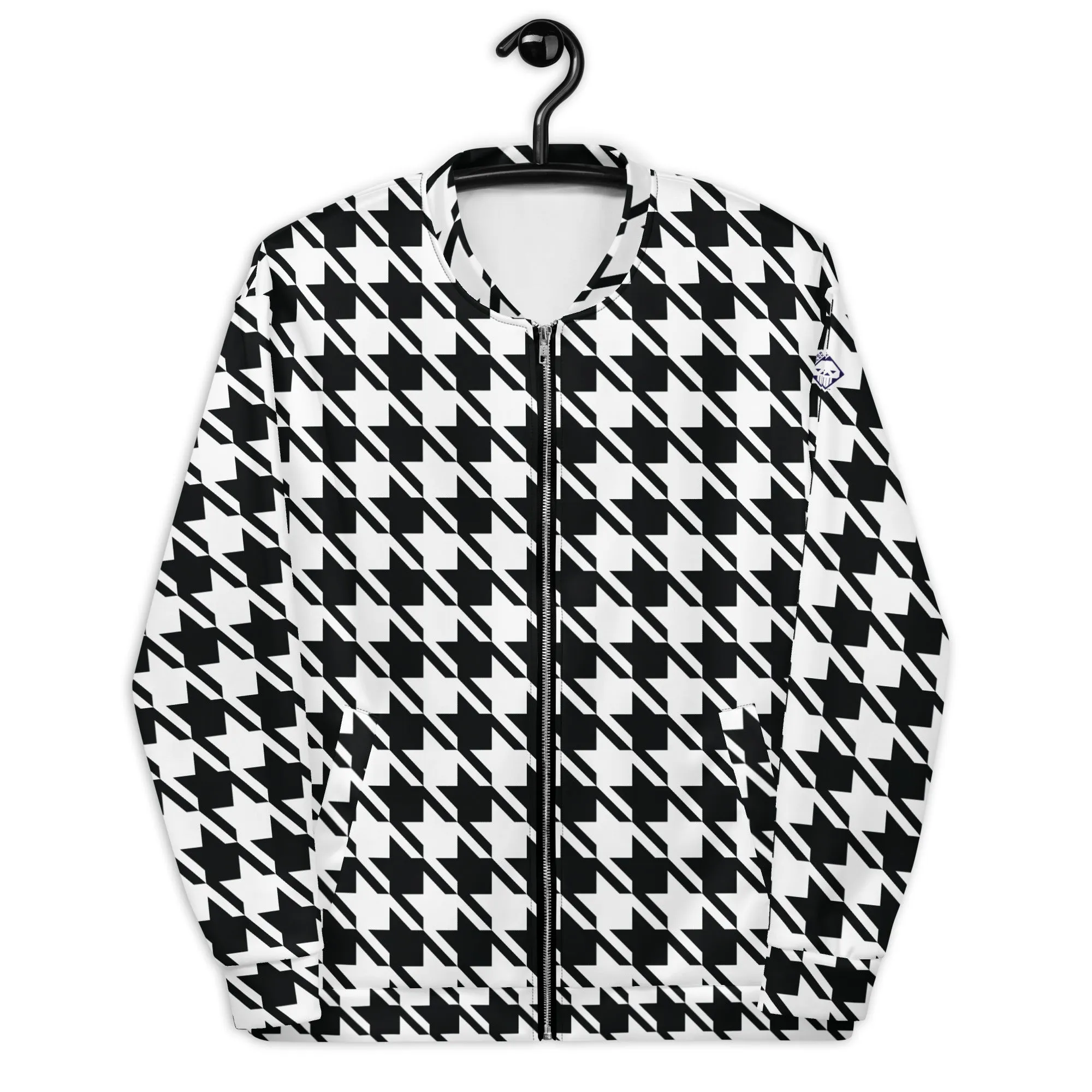 Timeless Elegance: Men's Classic Houndstooth Bomber 002