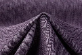 Two-Tone Herringbone Italian Wool Suiting - Lilac / Black