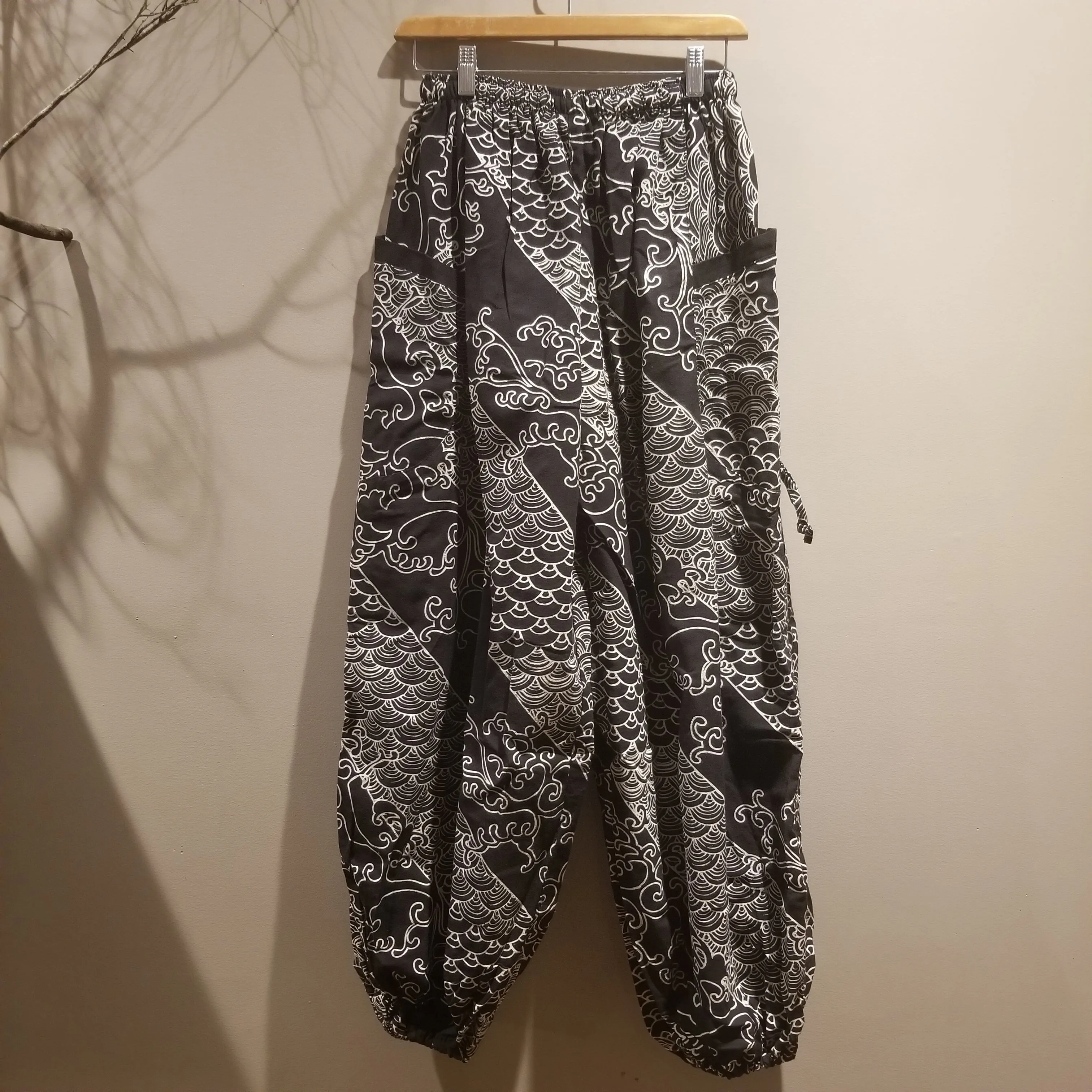 Two Waves Drawstring Elastic Comfy Pants