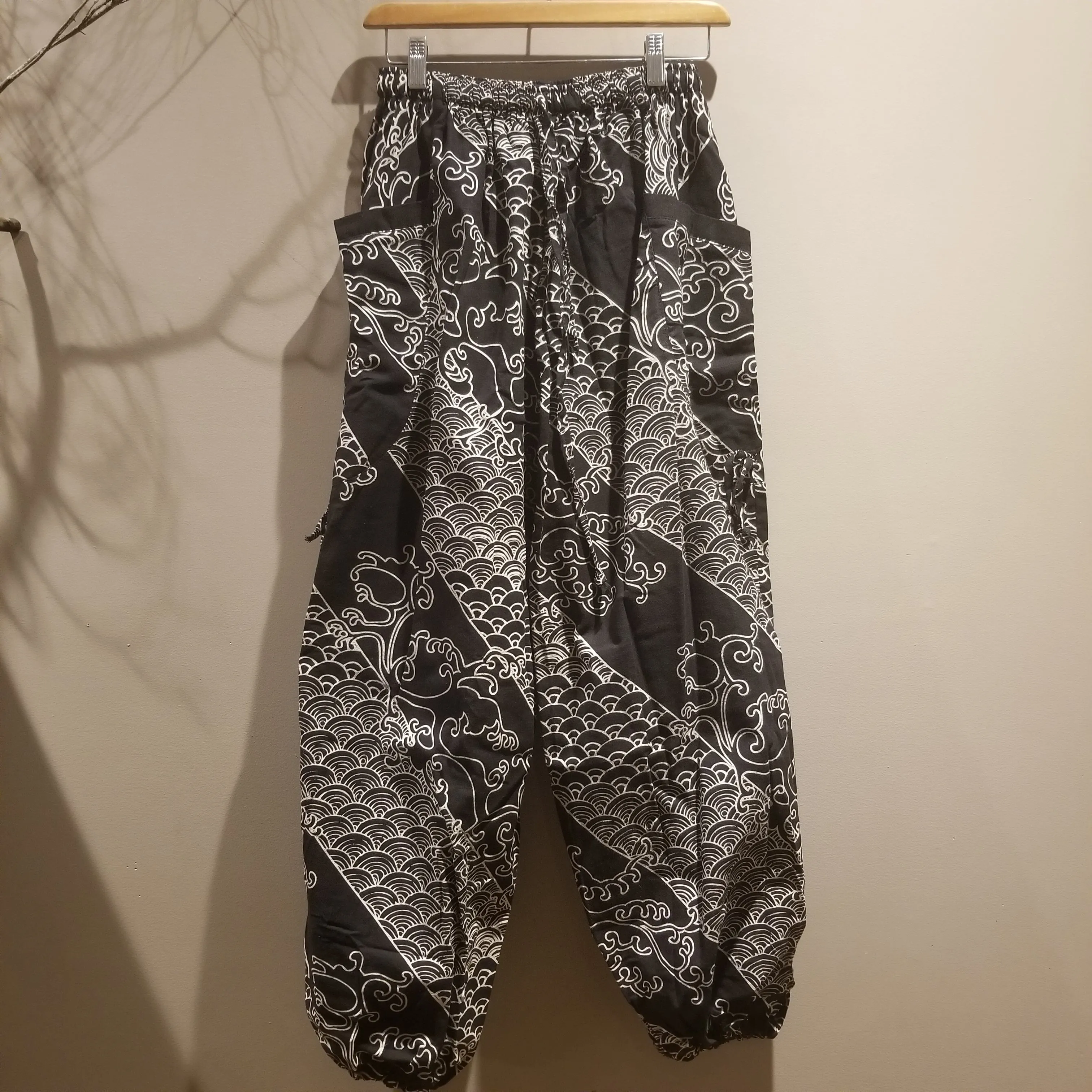 Two Waves Drawstring Elastic Comfy Pants