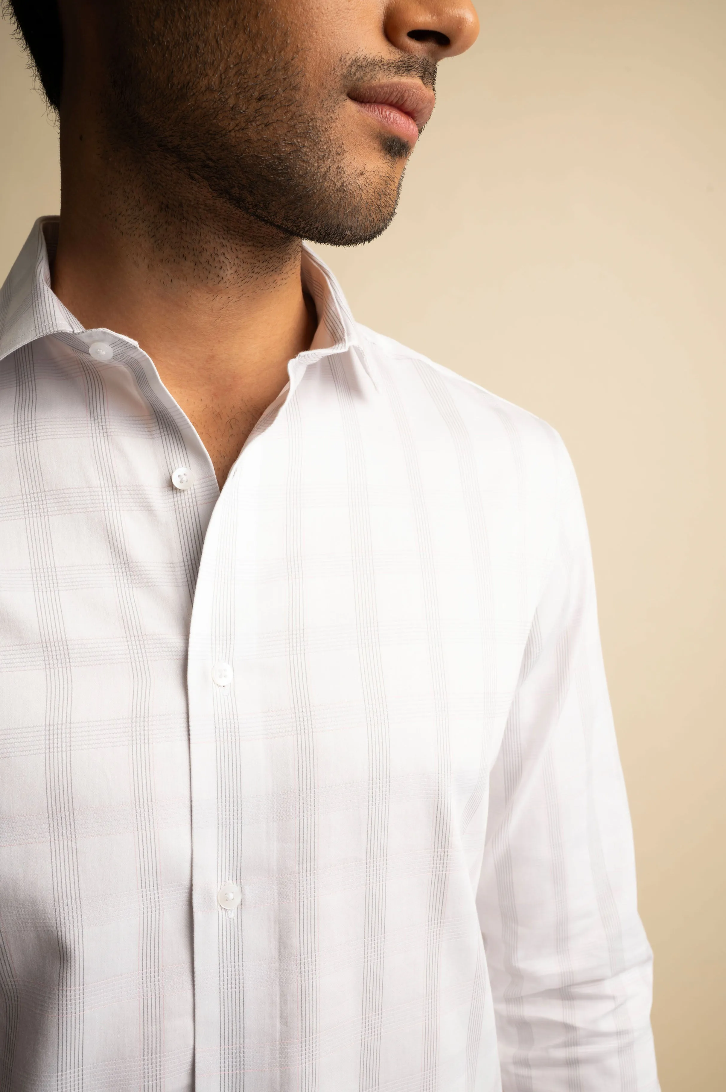 White & Black Check Shirt