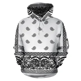 White Bandanna Hoodie