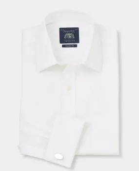 White Pinpoint Cotton Classic Fit Non-Iron Shirt - Double Cuff