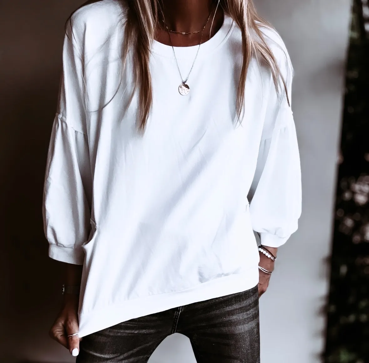 WHITE ULTIMATE super slouchy top *NEW*