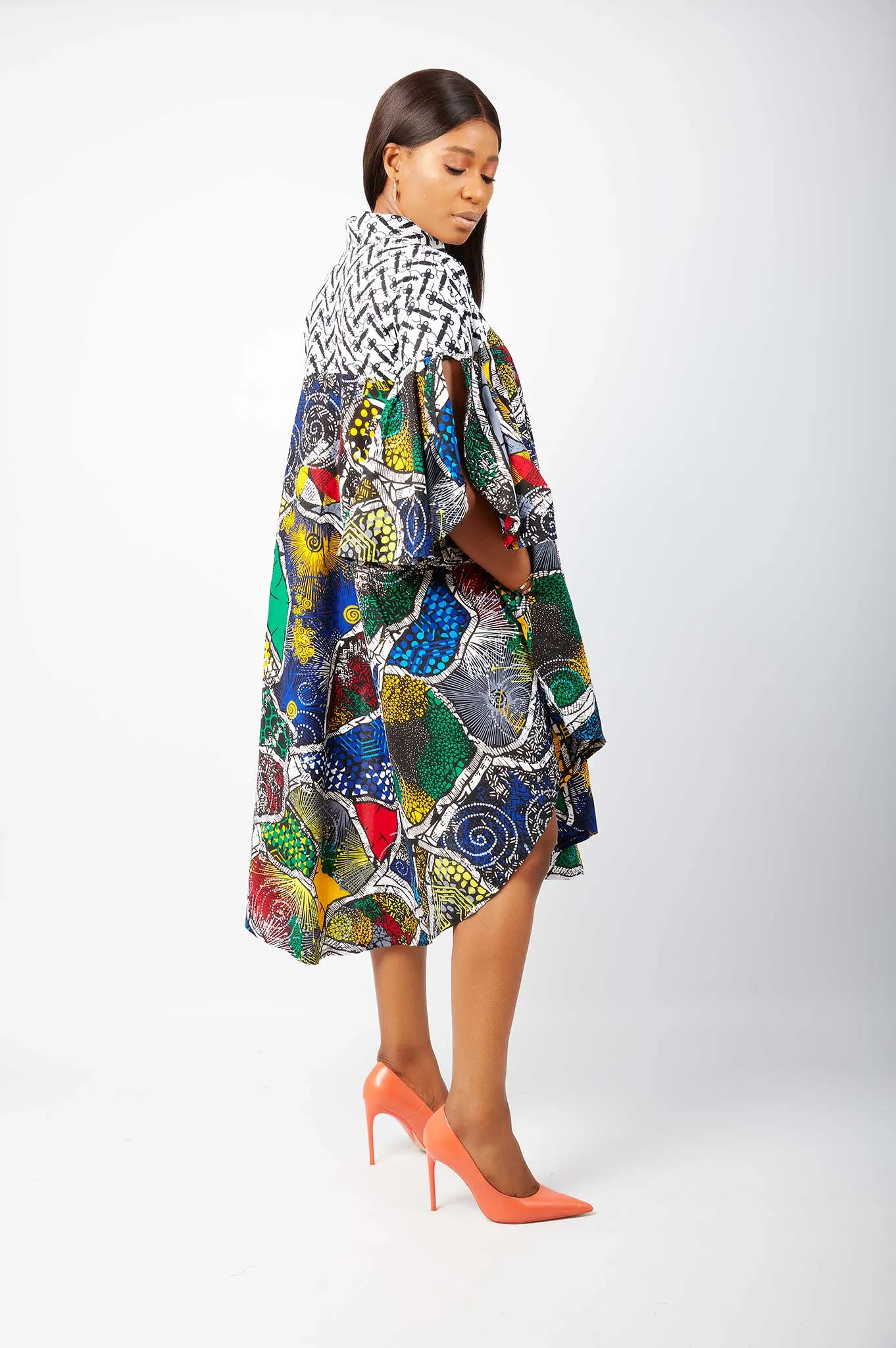 Yvonne African Ankara Print Shirt Dress